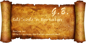 Góczán Bertalan névjegykártya