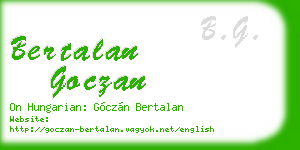 bertalan goczan business card