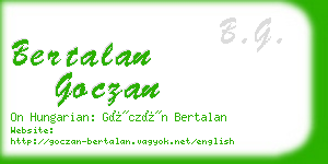 bertalan goczan business card